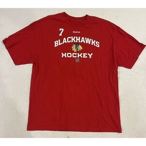 Reebok Chicago‎ Blackhawks NHL Seabrook Shirt Mens XL Hockey Red Short Sleeve